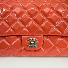 Load image into Gallery viewer, Chanel Patent Orange Clutch On Chain

