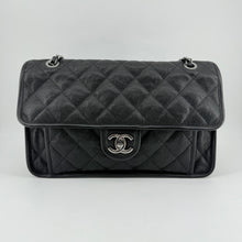 Load image into Gallery viewer, Chanel Black Quilted Caviar Leather French Riviera Flap Bag
