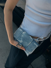 Load image into Gallery viewer, Balenciaga Denim Hourglass Wallet On Chain
