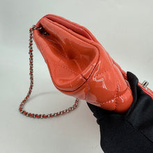 Load image into Gallery viewer, Chanel Patent Orange Clutch On Chain
