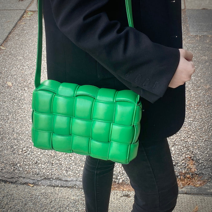 Bottega Veneta Small Padded Cassette Parakeet Green Leather Bag