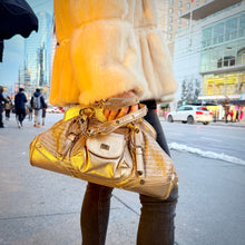 Load image into Gallery viewer, Versace Metallic Gold Chain Link Bag
