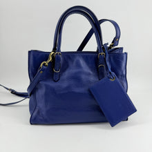 将图片加载到图库查看器，Balenciaga 迷你 Papier 蓝色皮革 City 包
