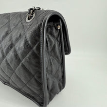 Load image into Gallery viewer, Chanel Black Quilted Caviar Leather French Riviera Flap Bag
