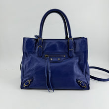 将图片加载到图库查看器，Balenciaga 迷你 Papier 蓝色皮革 City 包

