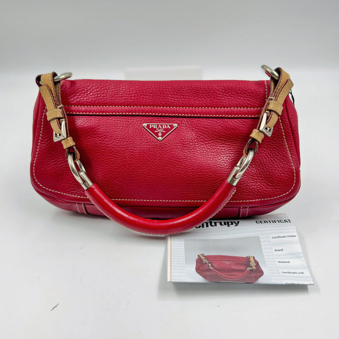 Prada Red Leather Shoulder Bag TWS