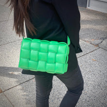 Load image into Gallery viewer, Bottega Veneta Small Padded Cassette Parakeet Green Leather Bag
