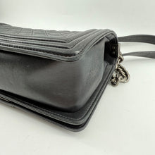 Load image into Gallery viewer, Channel Medium Le Boy Flap Black Lambskin Ruthenium Hardware
