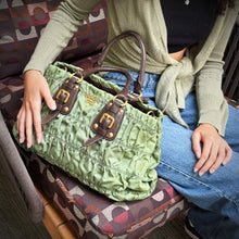 Load image into Gallery viewer, Prada Green Tessuto Nylon Gaufre Tote Bag TWS
