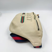 Load image into Gallery viewer, Gucci Unisex Small Logo Print White Leather Messenger Belt Bag TWS
