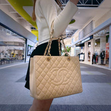 Load image into Gallery viewer, CHANEL Beige Quilted Caviar Grand Shopping Tote TWS
