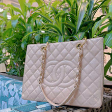 Load image into Gallery viewer, CHANEL Beige Quilted Caviar Grand Shopping Tote TWS
