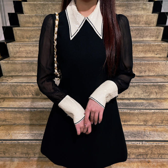 Miumiu Sequin Black and White Dress