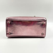 Load image into Gallery viewer, CHRISTIAN DIOR Metallic Pink Microcannage Leather Medium Lady Dior Tote TWS
