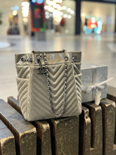 Load image into Gallery viewer, Chanel metallic calfskin chevron urban spirit bucket bag (2016) TWS
