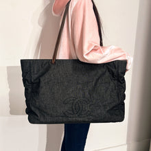 Load image into Gallery viewer, Chanel GM Black Denim Tote TWS

