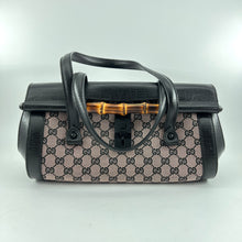 Load image into Gallery viewer, Gucci GG Monogram Canvas Bamboo Lock shoulder Satchel Bag TWS
