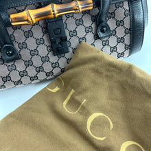 Load image into Gallery viewer, Gucci GG Monogram Canvas Bamboo Lock shoulder Satchel Bag TWS
