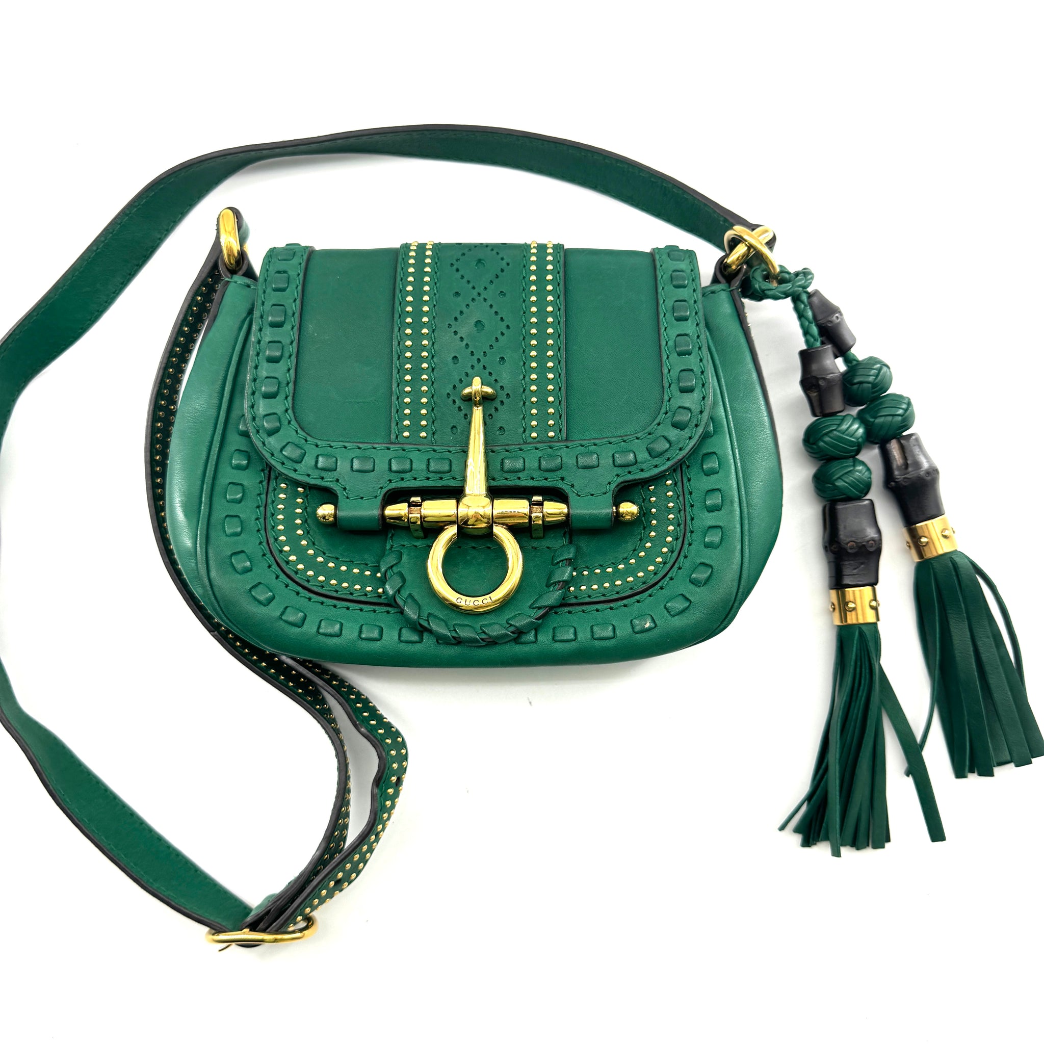 Gucci Green Leather Small Snaffle Bit Shoulder Bag TWS Gucci Green Leather Small Snaffle Bit Shoulder Bag TWS