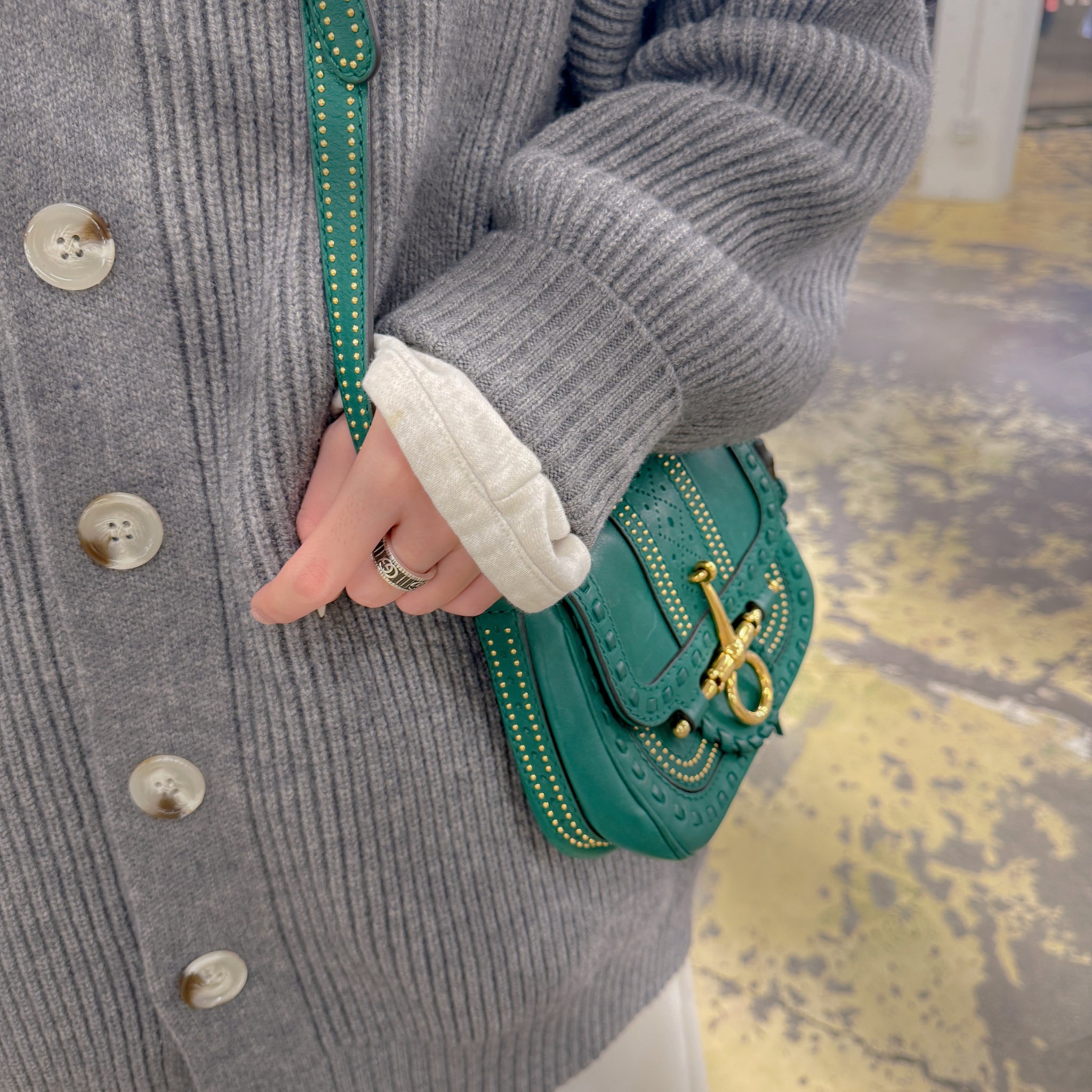 Gucci Green Leather Small Snaffle Bit Shoulder Bag TWS Gucci Green Leather Small Snaffle Bit Shoulder Bag TWS