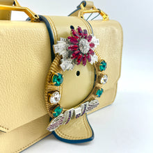 Load image into Gallery viewer, Miu Miu Raffia Madras Crystal Embellished Lady Shoulder Bag
