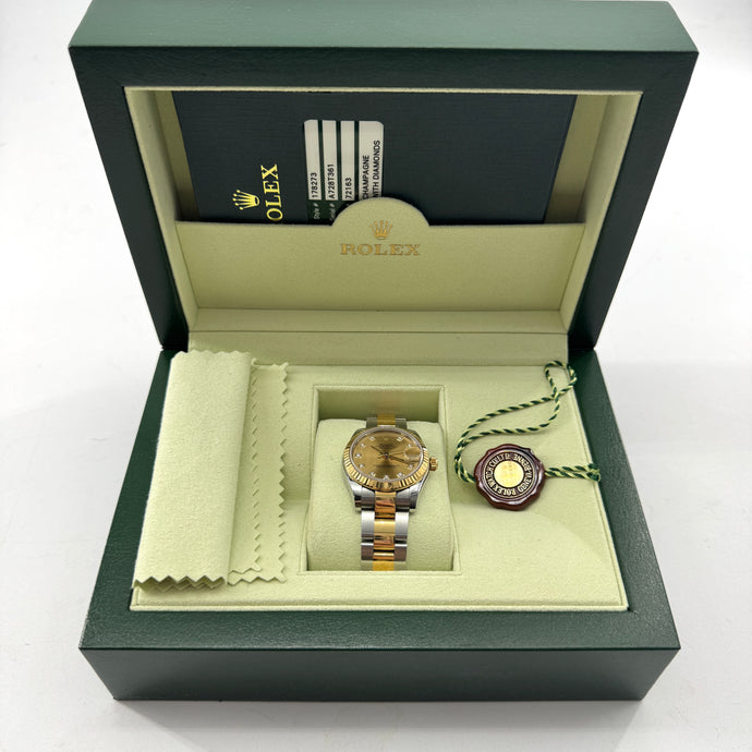 Rolex Datejust 31mm Champagne Gold with 10 Diamonds