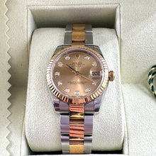 Load image into Gallery viewer, Rolex Datejust 31mm Champagne Gold with 10 Diamonds
