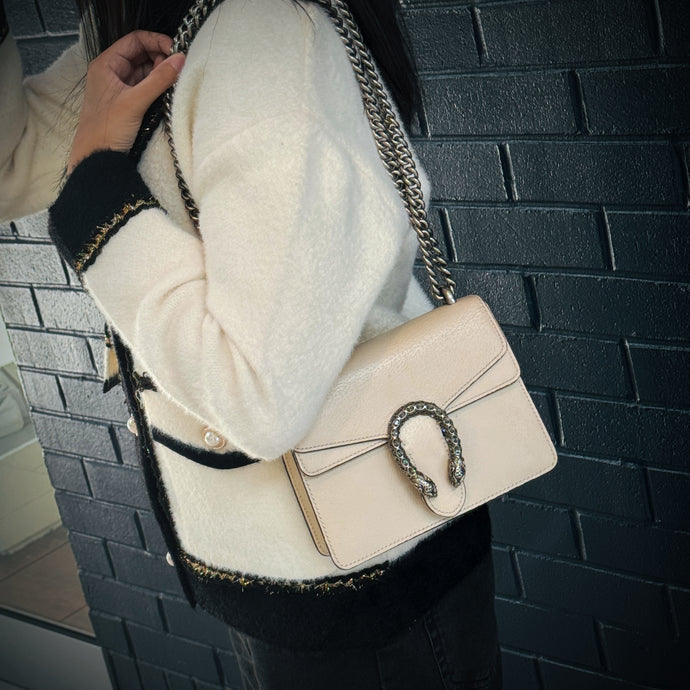 Gucci White Leather Mini Dionysus bag TWS