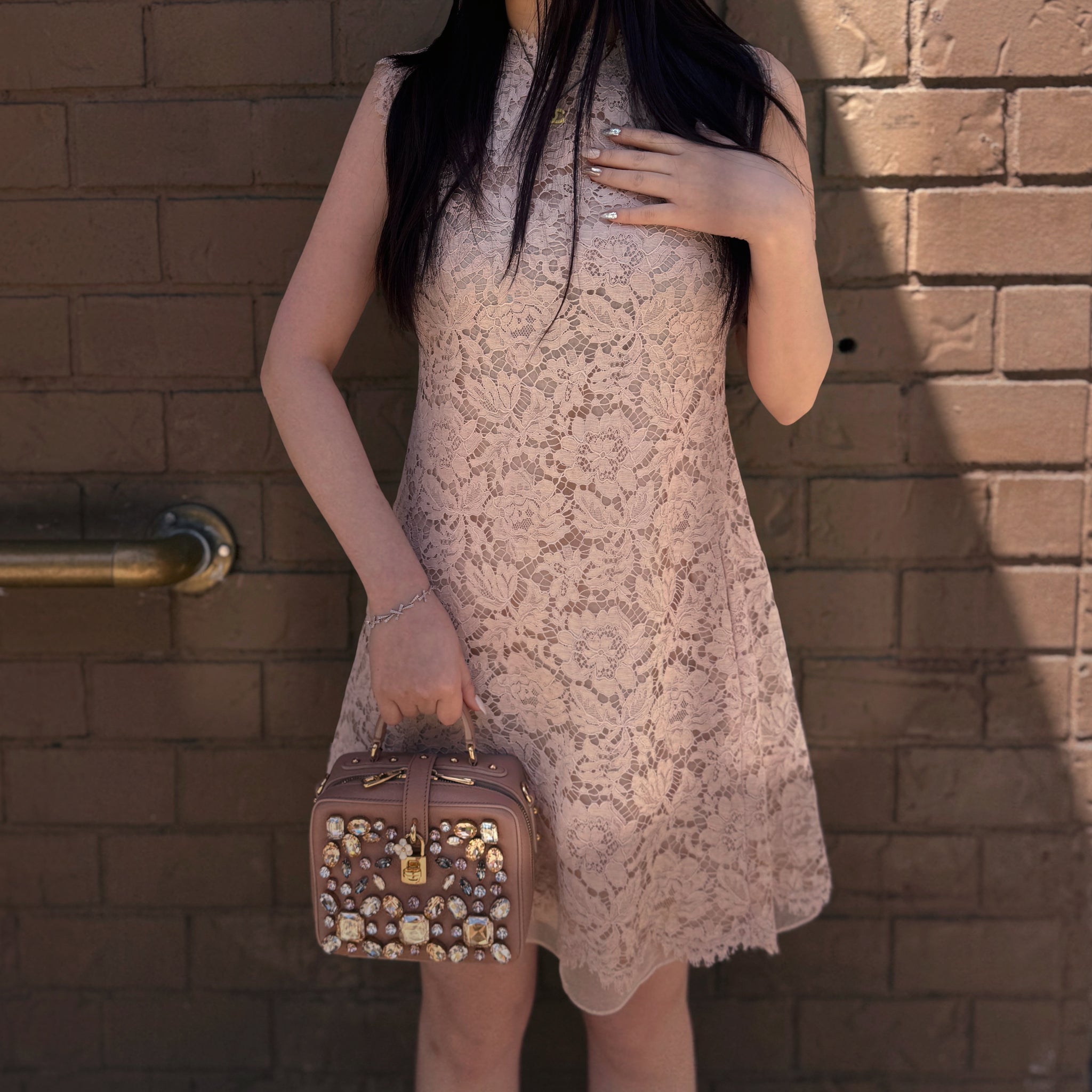 open lace back dress MIWA dress