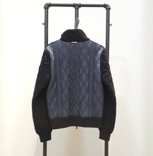 Load image into Gallery viewer, Moncler gum blue hybrid down knit jacket size 2 TWS
