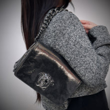 Load image into Gallery viewer, Versace Black Leather Medusa Palazzo Sultan Shoulder Bag TWS

