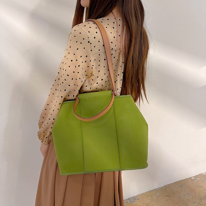 Hermes Green Canvas Cabag Elan PM Bag