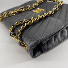 Load image into Gallery viewer, Chanel Black Chevron Shoulder Bag
