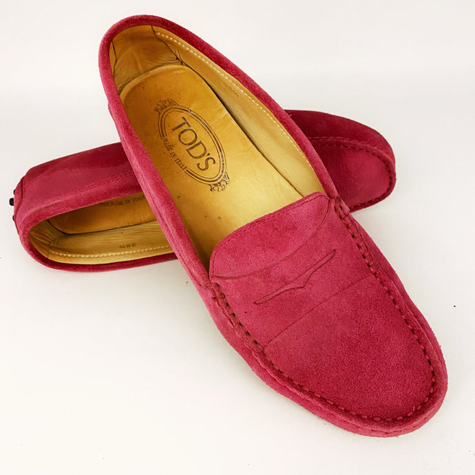 Tod's red flat shoes