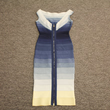 Load image into Gallery viewer, Herve Leger blue strip dress TWS pop
