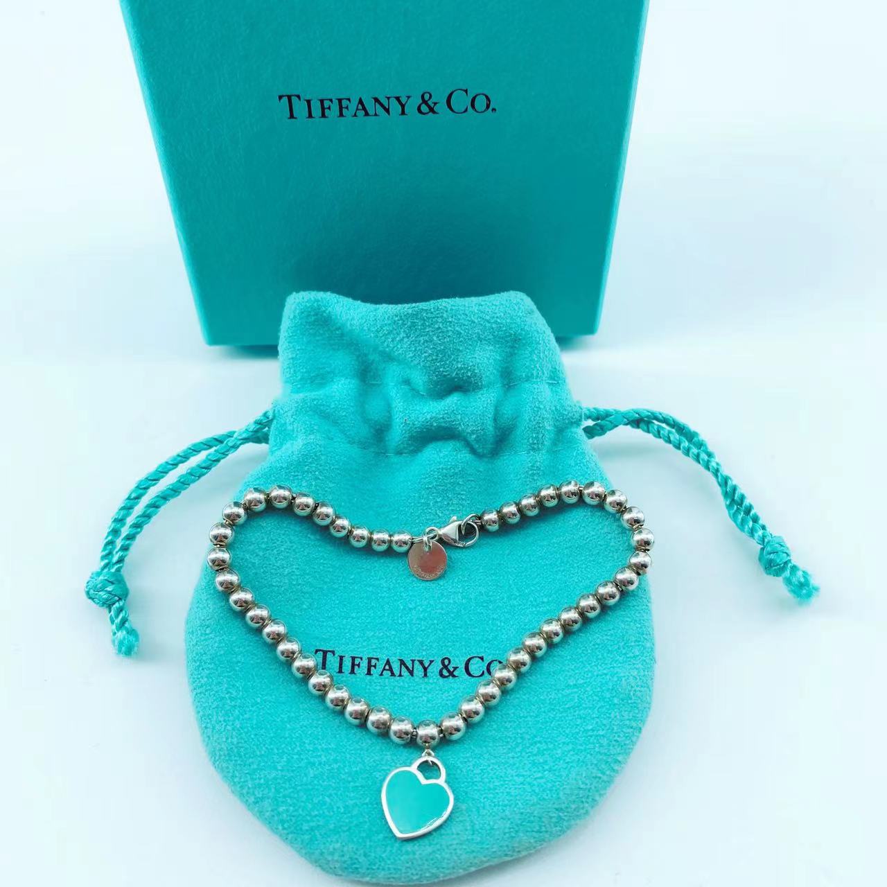 ★Tiffany&Co★ Blue Heart Tag Bead Bracelet Return to Tiffany™ Tiffany Blue Heart Tag Bead Bracelet in