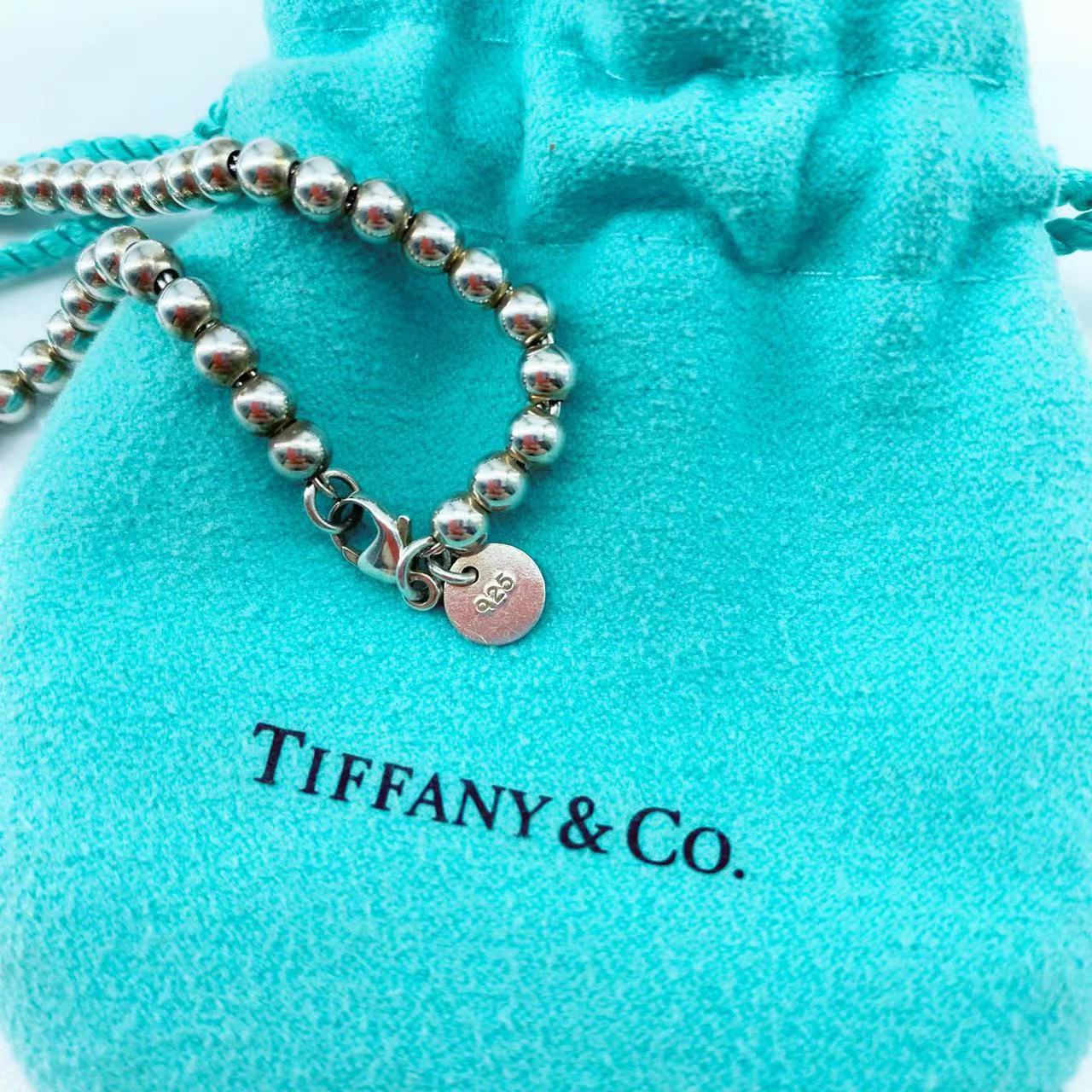 Tiffany Blue Heart Tag Bead Bracelet – Sheer Room