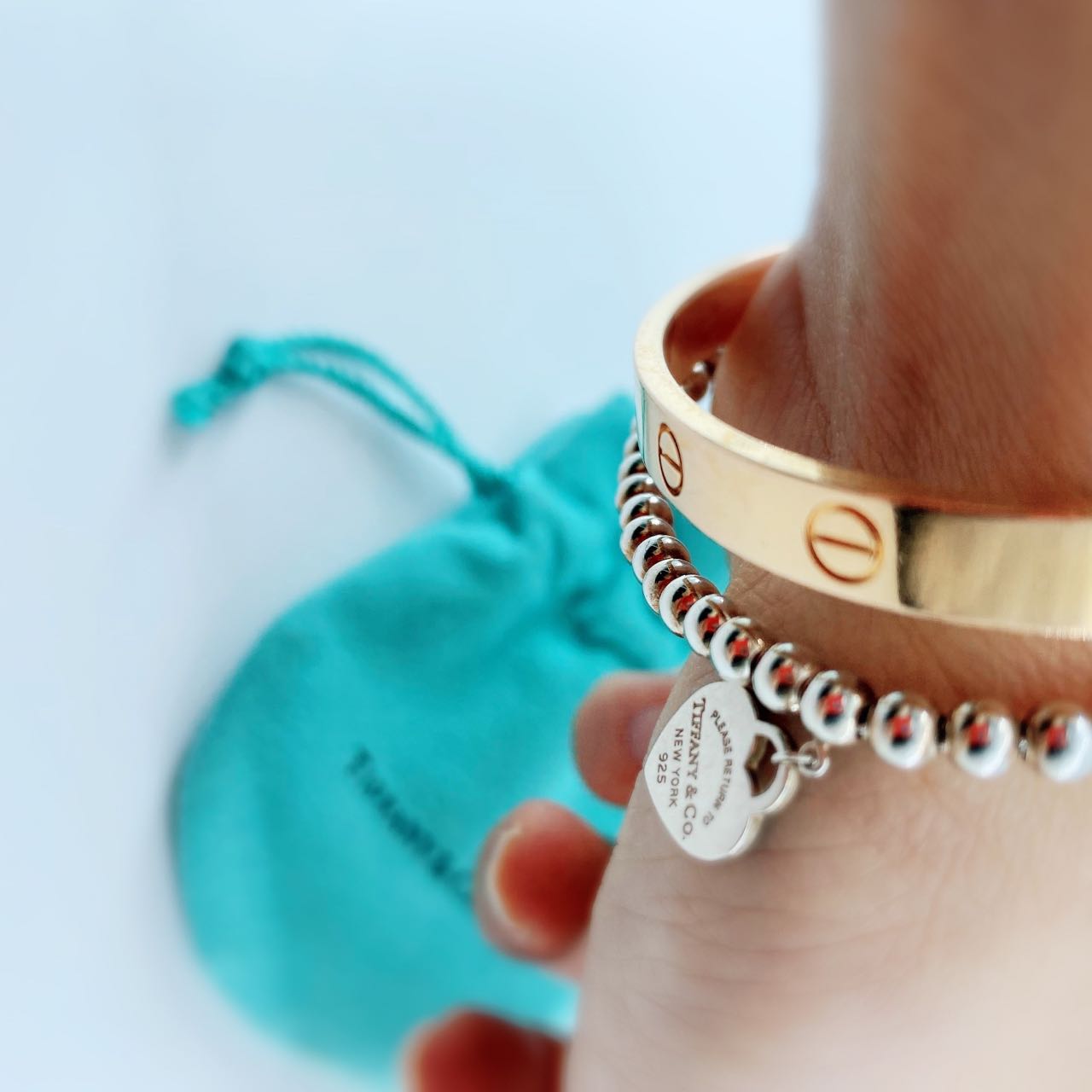 ★Tiffany&Co★ Blue Heart Tag Bead Bracelet Return to Tiffany™ Love Tiffany Blue Heart Tag Bead Bracelet