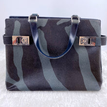 Load image into Gallery viewer, Ferragamo Black and Grey Horsehair Bag
