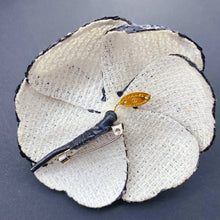 Load image into Gallery viewer, CHANEL White and Black Camellia Brooch
