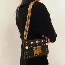 Load image into Gallery viewer, GUCCI Small Pearl Studded Padlock Shoulder Bag
