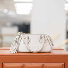 Load image into Gallery viewer, Chanel white leather LAX tassel handbag
