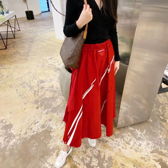 Prada Red Long Skirt