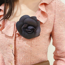 Load image into Gallery viewer, Chanel Black Camellia Brooch
