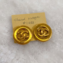 Load image into Gallery viewer, Chanel gold double C logo Earrings TWS
