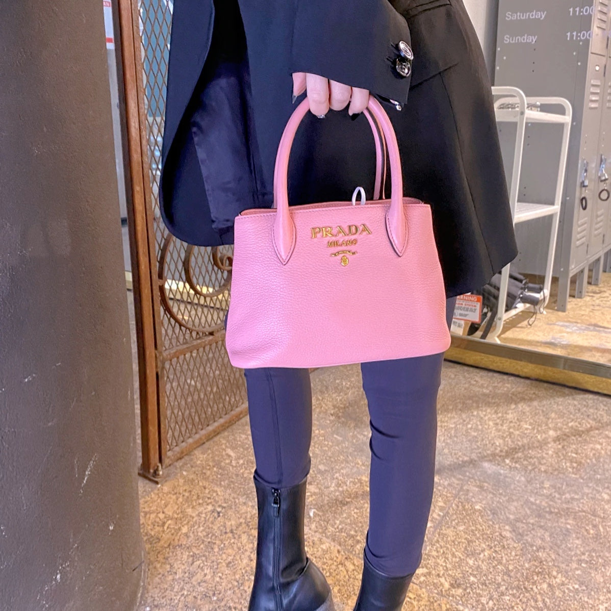 Prada Light Pink Saffiano Leather Small Promenade Satchel