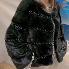 Load image into Gallery viewer, VTO DTM Dark Green Mink coat
