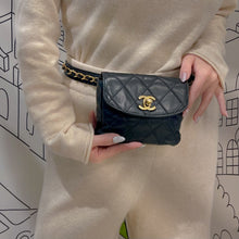 Load image into Gallery viewer, Chanel Black Gold Bag Bum bag Belt
