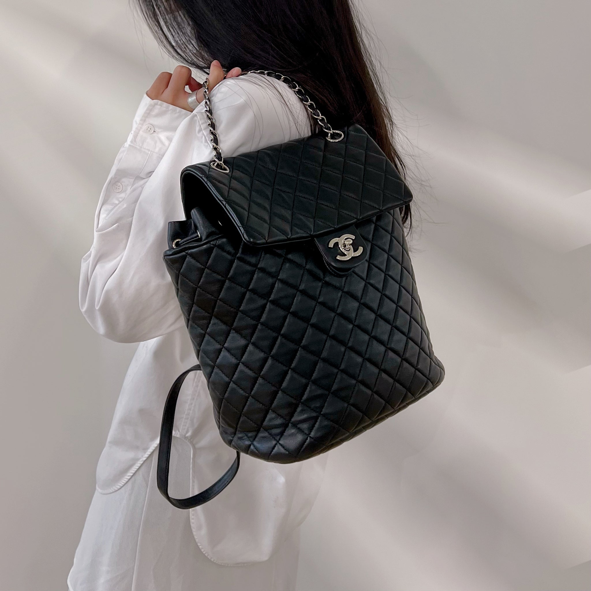 chanel urban spirit backpack mini price White Caviar Gold Hardware 23S Coco Approved Studio Chanel 2023 Small Urban Spirit