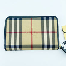Load image into Gallery viewer, Burberry House Check Canvas and Leather Sip Around Wallet
